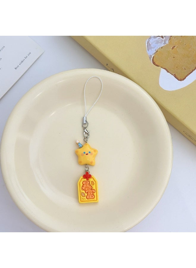 NIBEMINENT Beaded Phone Lanyard, Anti Lost Removable Wrist Strap,Adorable Girlish Heart Bracelet Pendant, Phone Keychain Lanyard