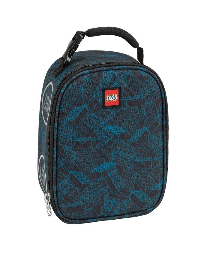 LEGO حقيبة غداء كلاسيكية للأطفال من LEGO، تصميم أزرق، بوليستر، للجنسين، 9" ارتفاع × 7.5" عرض × 4" عمق