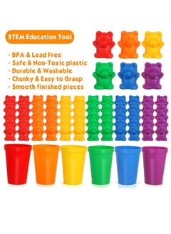 MIXDE Counting Bears with Matching Sorting Cups,Cute Bear Counters with Activity Cards and Storage Box,Montessori Educational Counting and Sorting Toys,Fun Math Manipulative for Preschool Learning  - Image 2