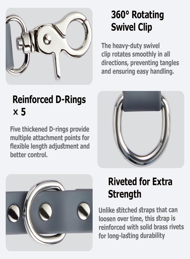 DISCPETSEC Dog Grooming Loop Extension Strap with 5 D-Rings – 3/4 Inch Wide Waterproof PVC Connector Strap for Pet Safety, Grooming Tables & Bathing (Gray, 11 inch (5 D-Ring)) - Image 3