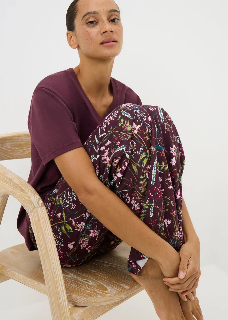 Matalan Plum Floral Pyjama Set