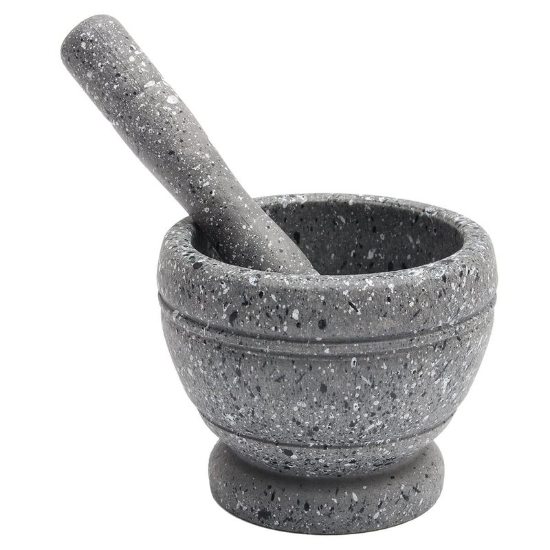 Raitron Resin Pestle & Mortar Set Garlic Herb Spice Mixing Grinder Crusher Kitchen Bowl Smashing Tools-Wood Grain - Image 4