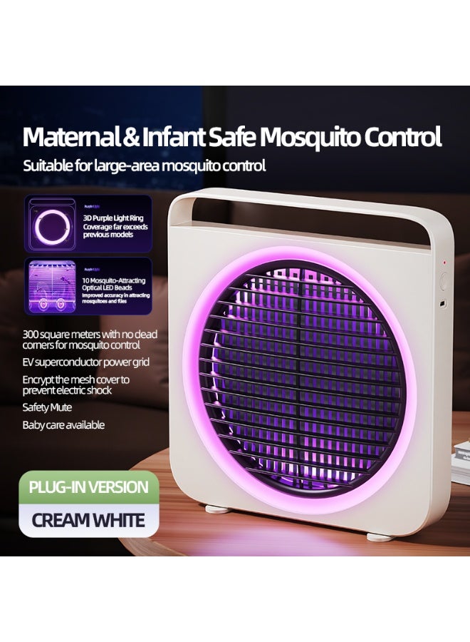 BOAO Rechargeable Electric Mosquito Killer Lamp, 3rd Gen Bionic Mosquito Lure, 395nm UV Light, 2400V EV Grid, Type-C Fast Charging, Wall-Mounted & Desktop Dual-Use Bug Zapper for Indoor/Outdoor, Safe for Kids & Pets - Image 1