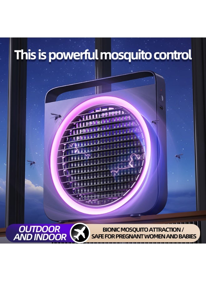 BOAO Rechargeable Electric Mosquito Killer Lamp, 3rd Gen Bionic Mosquito Lure, 395nm UV Light, 2400V EV Grid, Type-C Fast Charging, Wall-Mounted & Desktop Dual-Use Bug Zapper for Indoor/Outdoor, Safe for Kids & Pets - Image 5