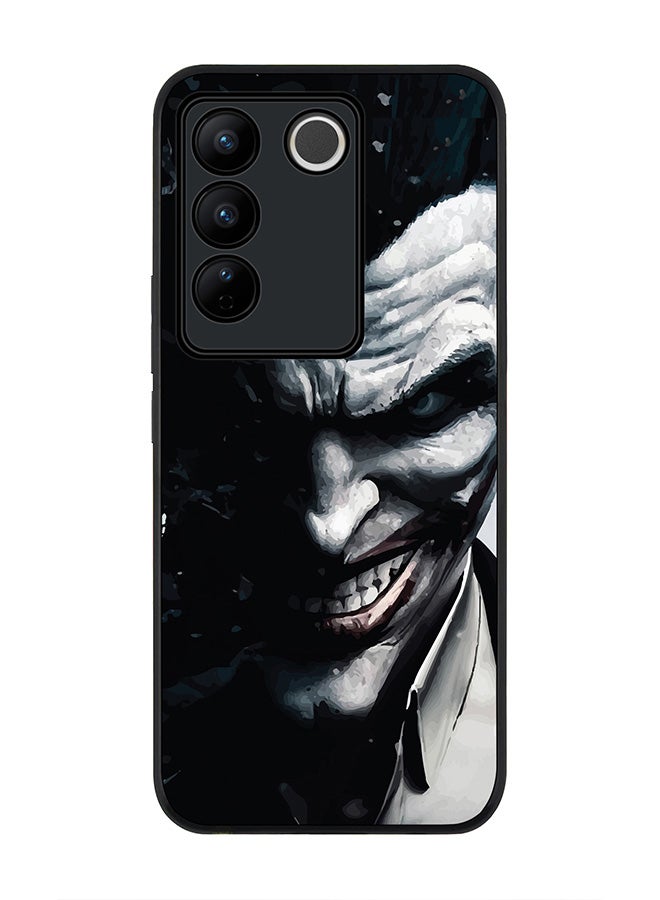 Stylizedd جراب Rugged Black Edge لهاتف Vivo V27 / Vivo V27 Pro / Vivo S16، جراب رفيع ناعم بحواف مطاطية مرنة ومضاد للسقوط مع غطاء TPU Gel رفيع - Arkham Joker - Image 1