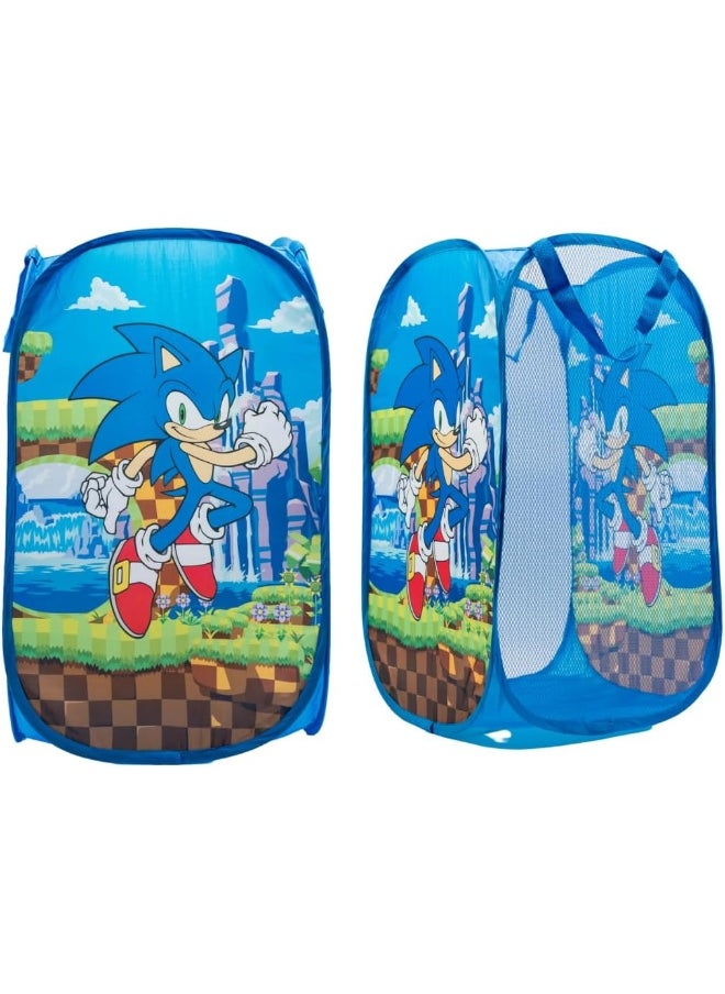 Franco Franco Sonic Anime Kids Room Collapsible Storage Bin Pop Up Hamper, One Size, (100% Officially Licensed Product)  - Image 1