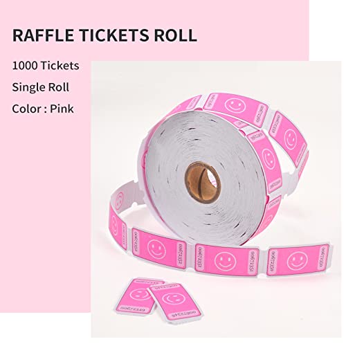 L LIKED Smile Raffle Tickets Roll,Each Tickets 1''x2'',for Events, Entry, Class Reward, Fundraiser & Prizes,1000 Tickets Per Roll -Pink - Image 3