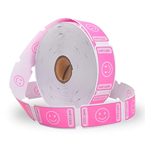 L LIKED Smile Raffle Tickets Roll,Each Tickets 1''x2'',for Events, Entry, Class Reward, Fundraiser & Prizes,1000 Tickets Per Roll -Pink - Image 1