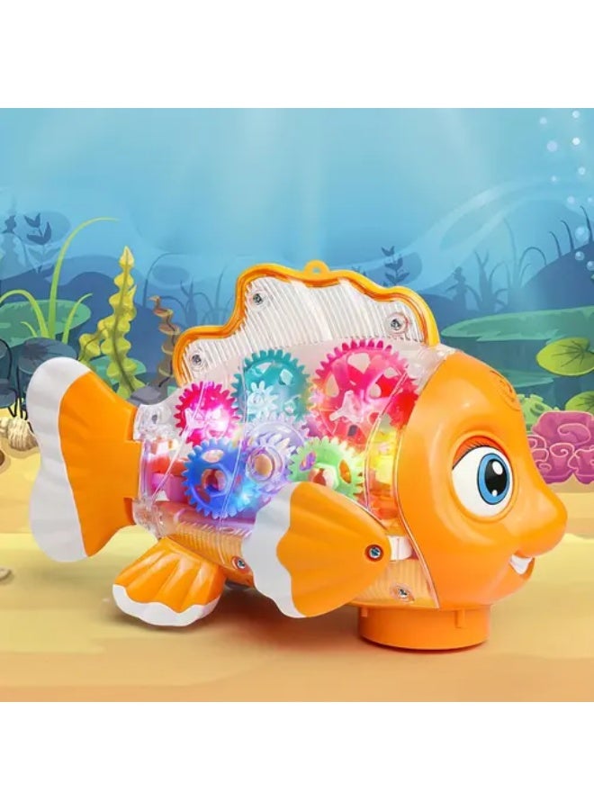 Electric Clown Fish Shaking Fish Toy (1 Box), Walking Fish with Light Music Toy, Cute Funny Sensory Toy - Image 1