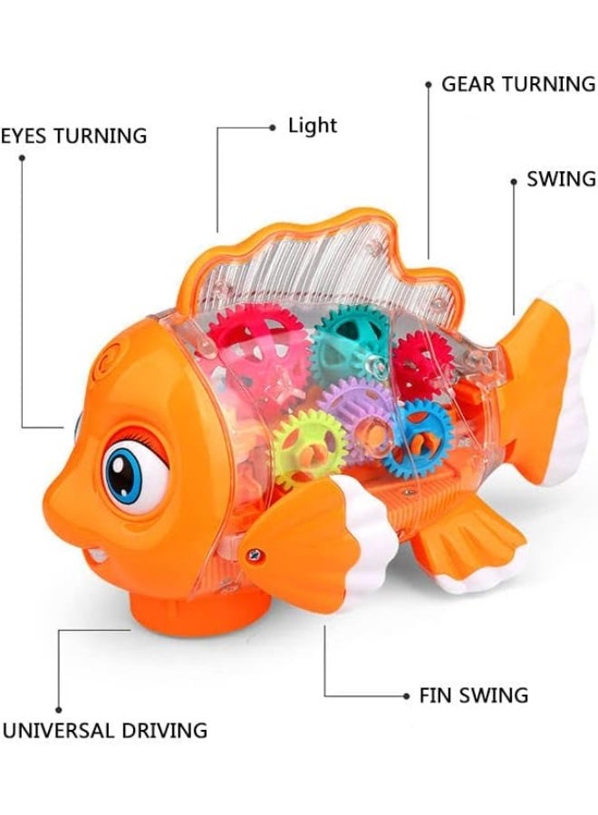 Electric Clown Fish Shaking Fish Toy (1 Box), Walking Fish with Light Music Toy, Cute Funny Sensory Toy - Image 3