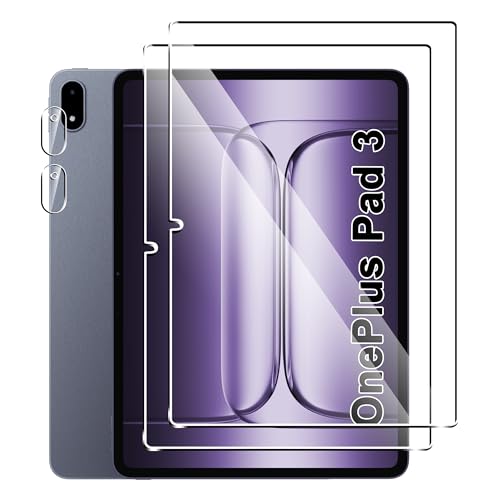 Fhyeugfy [2+2 Pack ] for OnePlus Pad 3 Screen Protector with Camera Lens Protector,Tempered Glass Film,HD Clear,Anti-Scratch,Bubble Free - Image 1