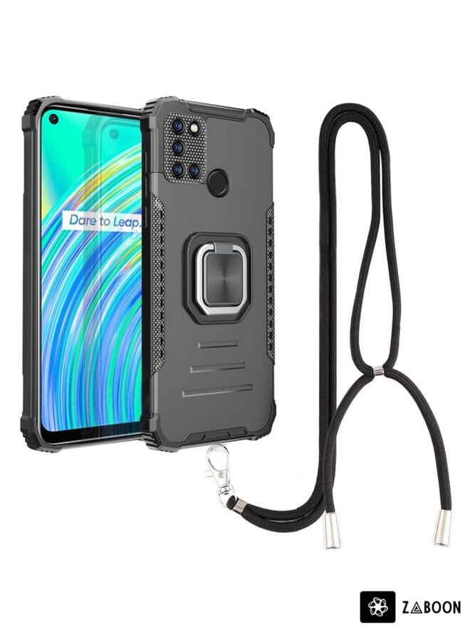 Zaboon Protective Case For OPPO Realme C17 / Realme 7i Aluminum Alloy + TPU  with Lanyard - Image 1