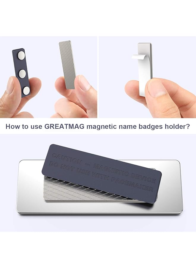 erorex Magnetic Name Tag Magnetic Badge Holder For Clothes Metal Magnetic Tags With 3 Neodymium Magnets Pass Holder With Adhesive Tape For Jacket Lapel Or Shirt 20 Pcs Blue - Image 5
