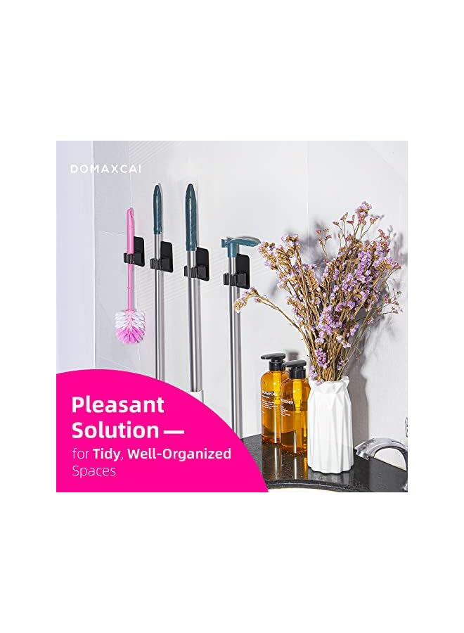 Green Tiger 4 Pack Broom Holder Wall Mount, Improved Super Anti-Slip Mop and Broom Holder Wall Mount, Broom Hanger Gripper for Kitchen, Bathroom, Closet, Garden Garage, Black - Image 5