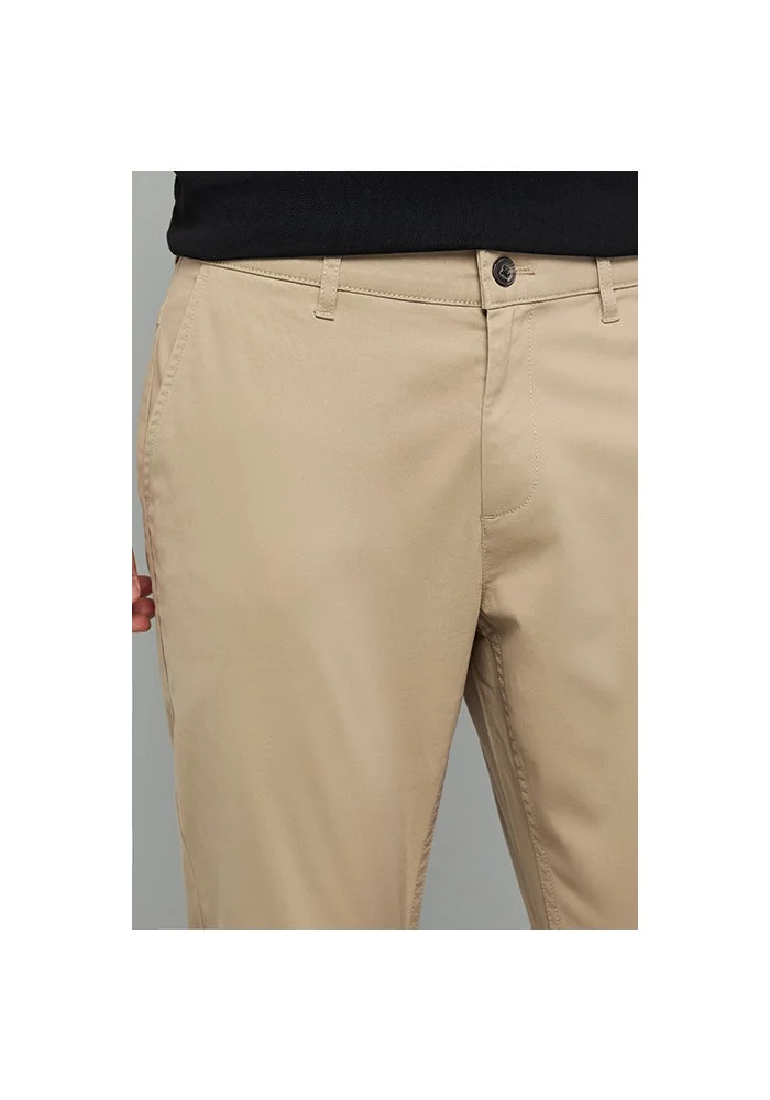 R&b  Solid Slim Fit Pants with Button Closure for Men | Best Price UAE