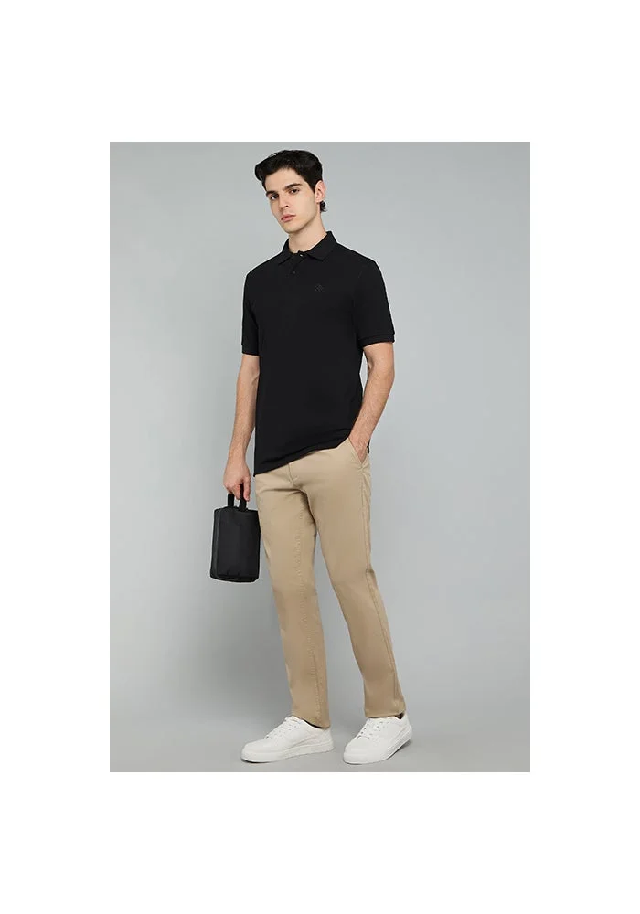أر أند بي Solid Slim Fit Pants with Button Closure