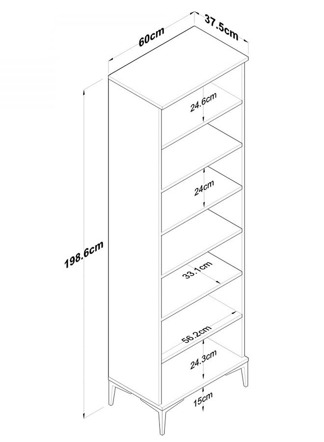 Home Canvas Harmony Dual-Tone Tall Storage Cabinet White and Oak - Image 2