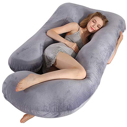 Victostar Pregnancy Pillow,57 inches U Shaped Maternity Pillow with Removable Cover Full Body Pillow Support for Back, HIPS, Legs, Belly (Dark Gray) - Image 1