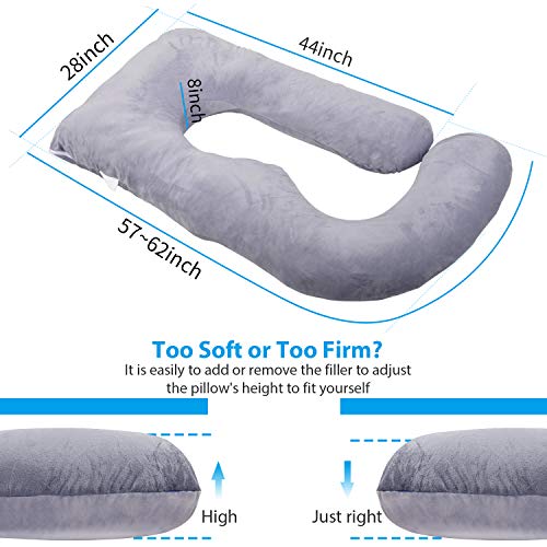 Victostar Pregnancy Pillow,57 inches U Shaped Maternity Pillow with Removable Cover Full Body Pillow Support for Back, HIPS, Legs, Belly (Dark Gray) - Image 2