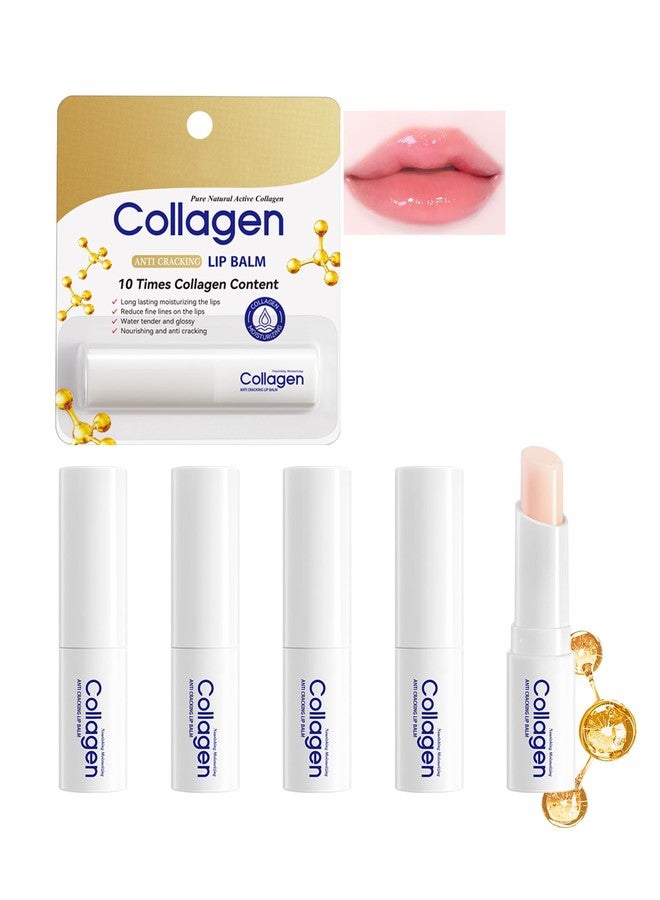 LYSdefeu Collagen Lip Balm Set, 5Pcs Moisturizing Hydrating Lip Balm, Dry Lips Care Lip Moisturizer, Nourishing Vegan Lip Primer for Lipstick, Lightweight & Non-Sticky,Thanksgiving Lip Care Gift Kit for Women - Image 1