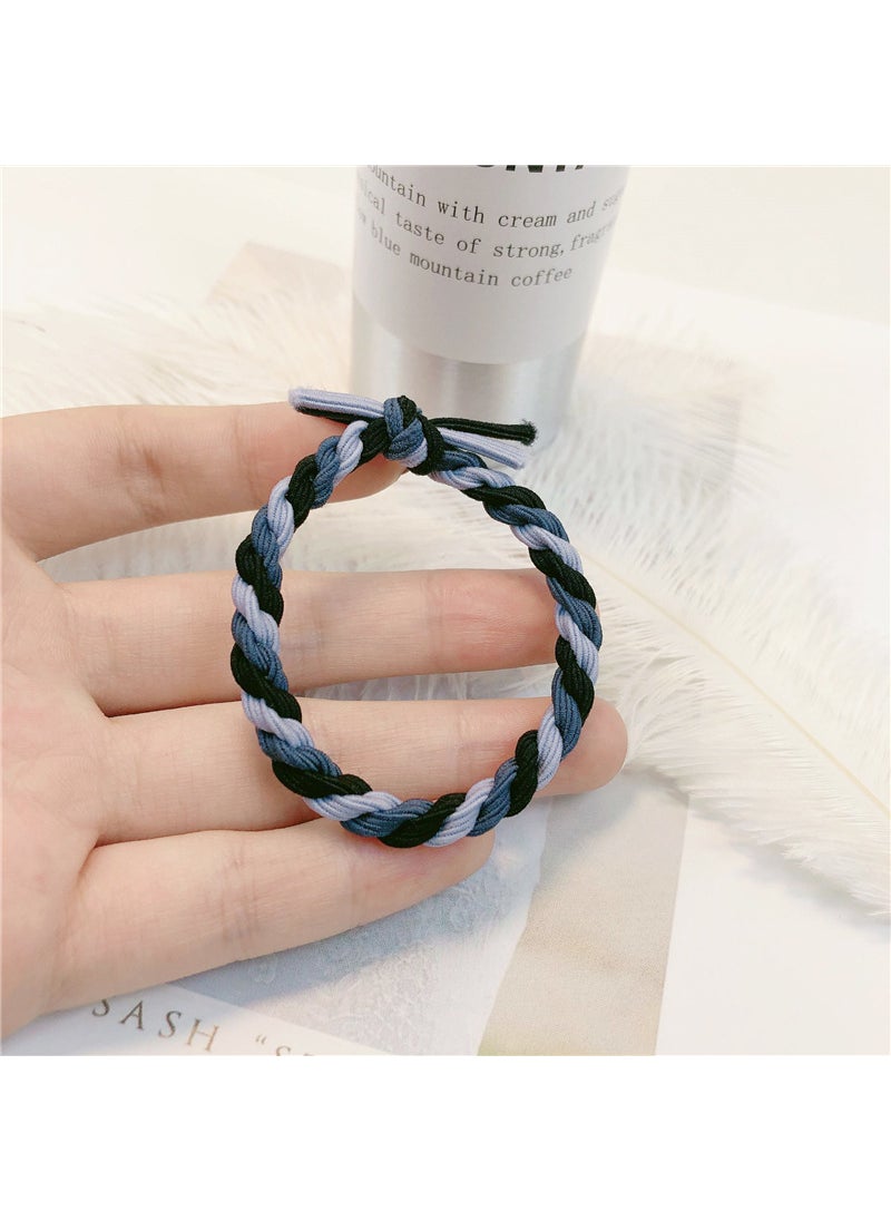 Generic Korean Style Colorful Braided Hair Ties Sweet Elastic Accessories 1765 black + navy blue 