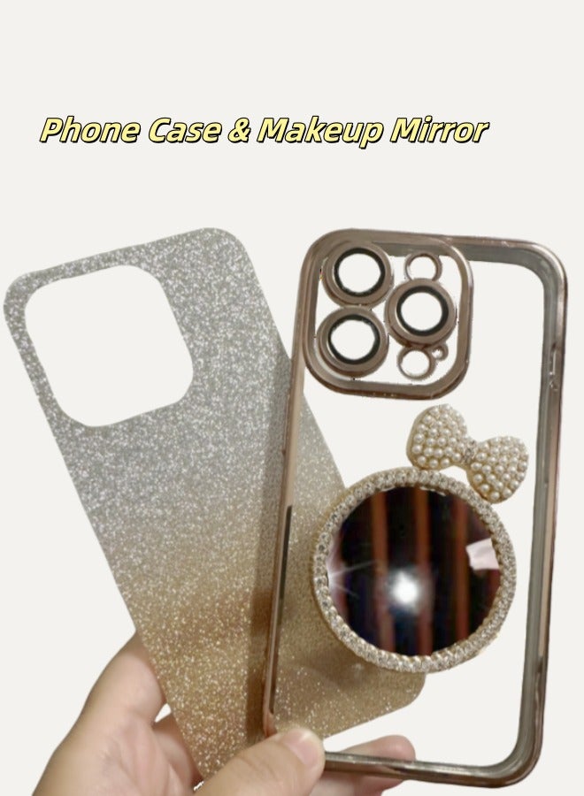 iPhone 13 Pro Glitter crystal Case: Luxury Shockproof Cover with Built-in Mirror | Trendy Protection - Image 2