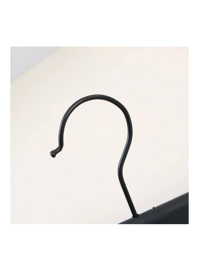 Nature Smile 20 Pack Black Suede Clip Hanger for Unfinished/Natural Trousers Skirts Suede Bottom Pants Hanger with 2 Adjustable Clips 360W - Hook  - Image 5
