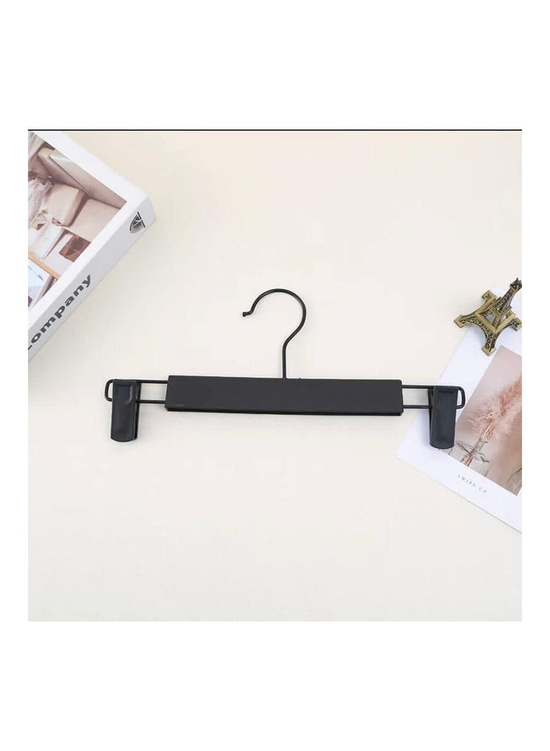 Nature Smile 20 Pack Black Suede Clip Hanger for Unfinished/Natural Trousers Skirts Suede Bottom Pants Hanger with 2 Adjustable Clips 360W - Hook  - Image 3
