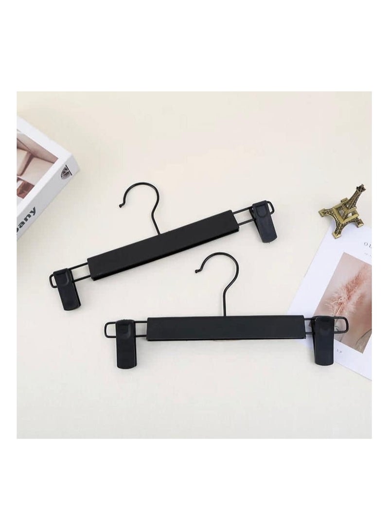 Nature Smile 20 Pack Black Suede Clip Hanger for Unfinished/Natural Trousers Skirts Suede Bottom Pants Hanger with 2 Adjustable Clips 360W - Hook  - Image 4