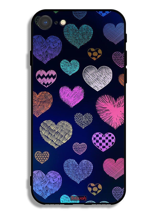 Tolwak Apple iPhone SE (2020) Protective Case Dhaga Hearts Pattern - Image 2
