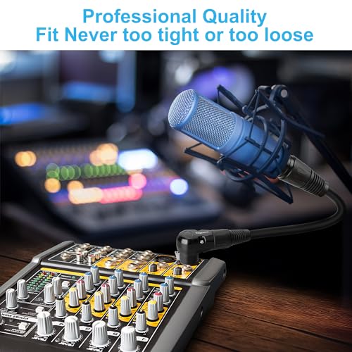 Togconn 2-Pack XLR Microphone Extension Cable Adapter 0.6 Feet, 90 Degree XLR Female to Straight Male 3-Pin Mic Connector for Speaker, Recording Studio, Mic Mixer, Audio Interface, Amplifier, More - Image 4