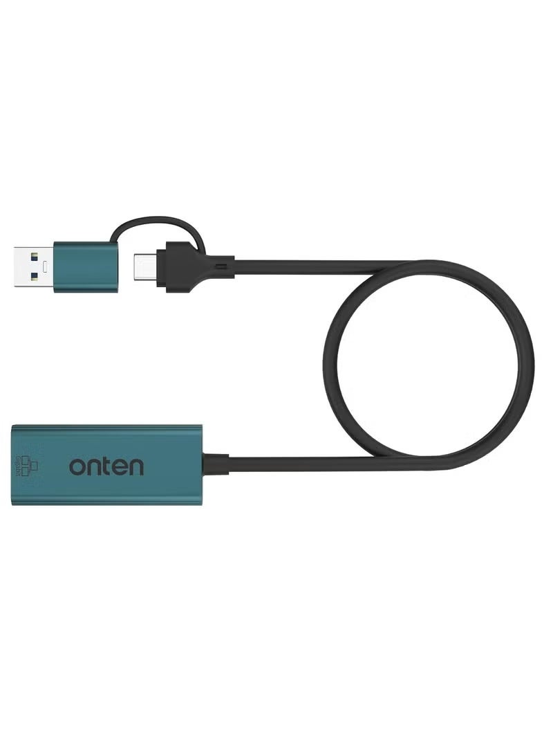 Onten UE106+ USB Type-A to USB Type-C Ethernet Adapter with 1000Mbps RJ45 Speed - Image 2