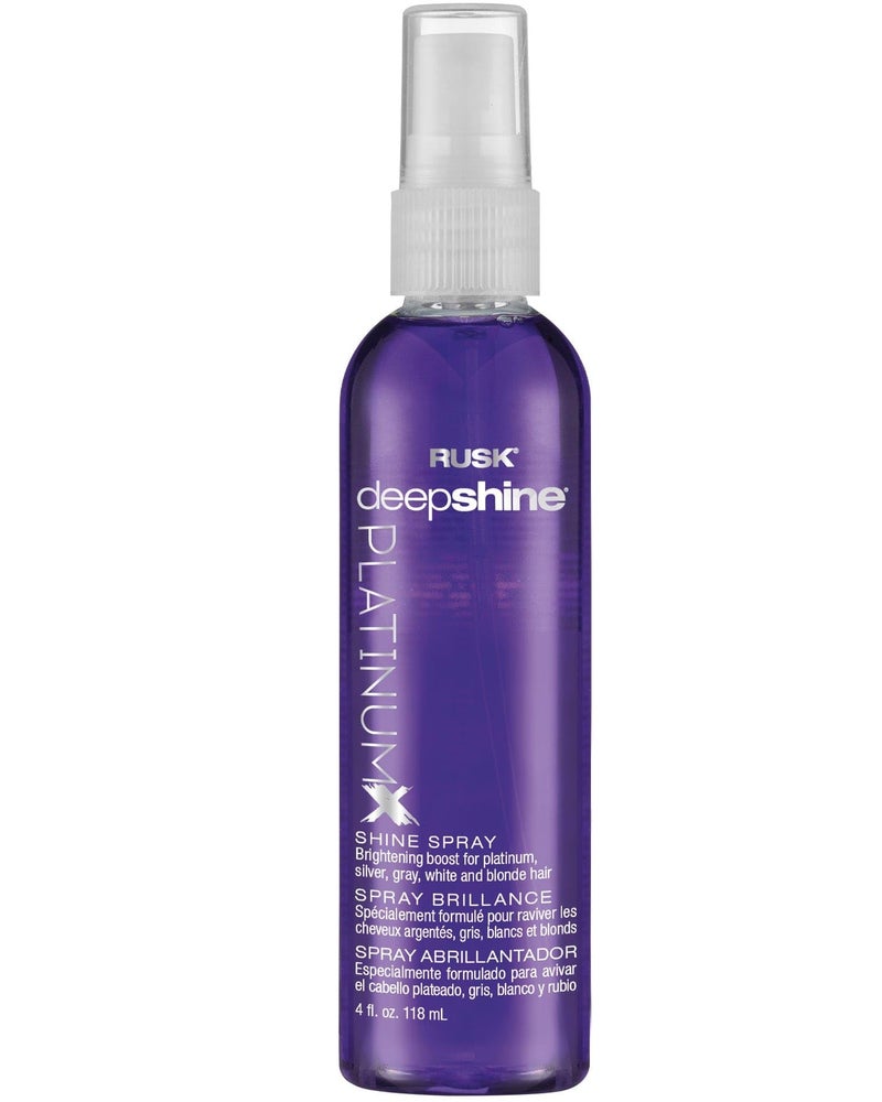 RUSK Deepshine PlatinumX Shine Spray, Shine Spray Creates Shine and Pairs Well with Heat Styling for a Glossy Finish, 4 oz. - Image 1