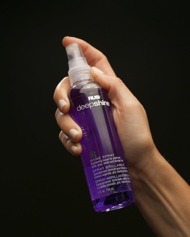 RUSK Deepshine PlatinumX Shine Spray, Shine Spray Creates Shine and Pairs Well with Heat Styling for a Glossy Finish, 4 oz. - Image 2