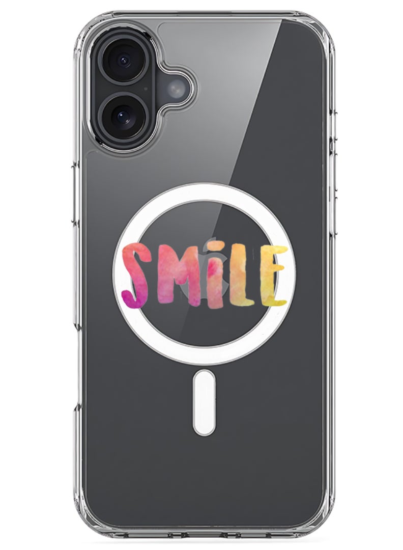 iPhone 16 Plus Magsafe Magnetic Case for iPhone Compatible with Wireless Charging, Shockproof Phone Bumper Cover - Smile
