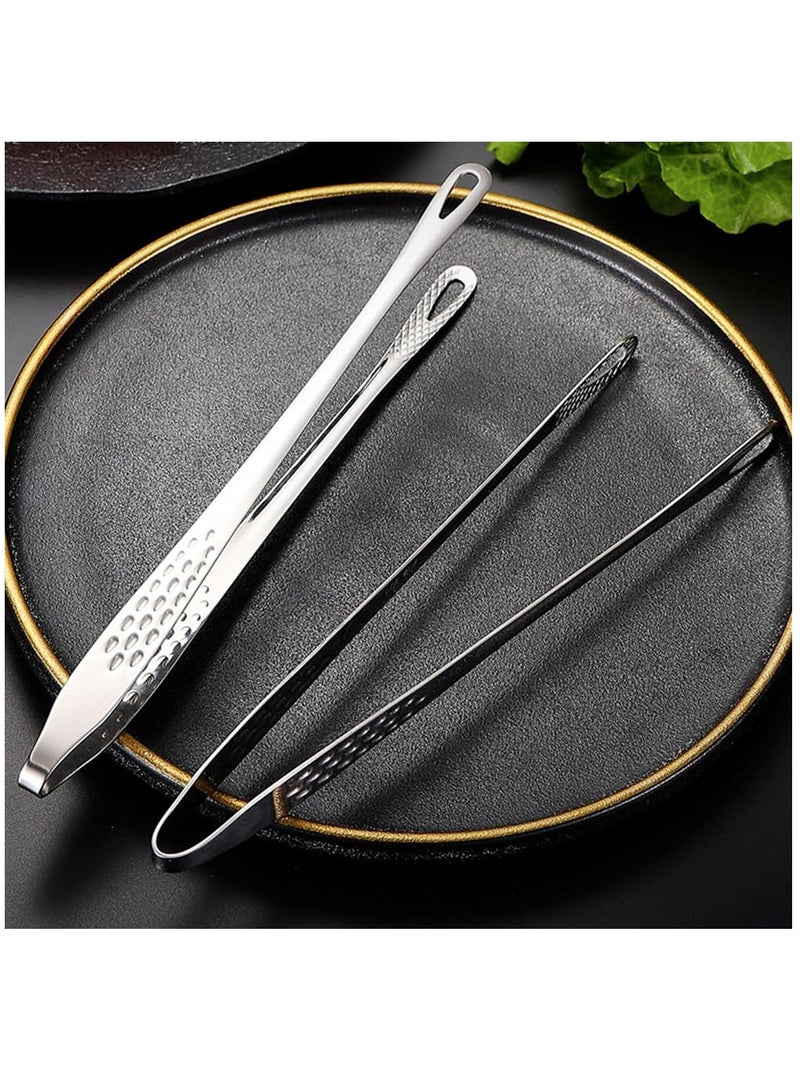 Excefore 3 Pcs Stainless Steel Grill Tongs Kitchen Food Tongs Cooking Tongs for Food Sweets Bread Cake Kitchen Wedding Party - Image 5