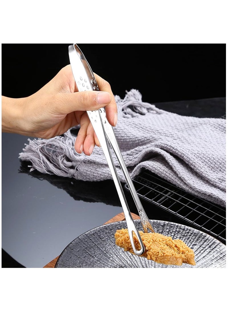 Excefore 3 Pcs Stainless Steel Grill Tongs Kitchen Food Tongs Cooking Tongs for Food Sweets Bread Cake Kitchen Wedding Party - Image 2
