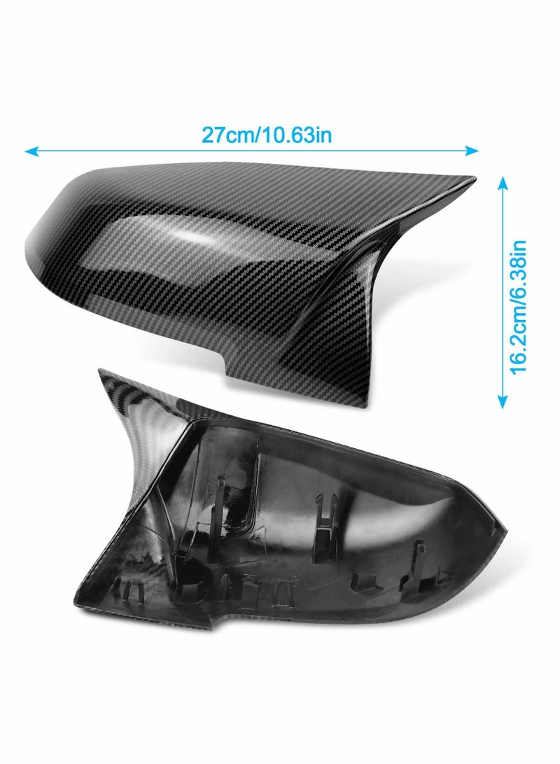 SYOSI Door Rearview Mirror Cover, 2 Pcs Caps Rearview Replacement, Carbon Fiber Side Mirror Cover, for BMW F20 F22 F23 F30 F31 F32 F33 F36 F87 M2 X1 E84 (Carbon Fiber) - Image 4