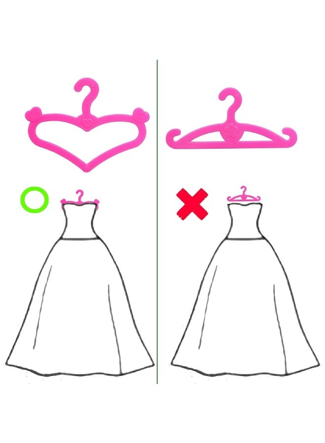 BJDBUS 62 Pcs Pink Plastic Hangers for 11.5 inch Doll Clothes Gown Dress Outfit Holders Accessories - Image 3