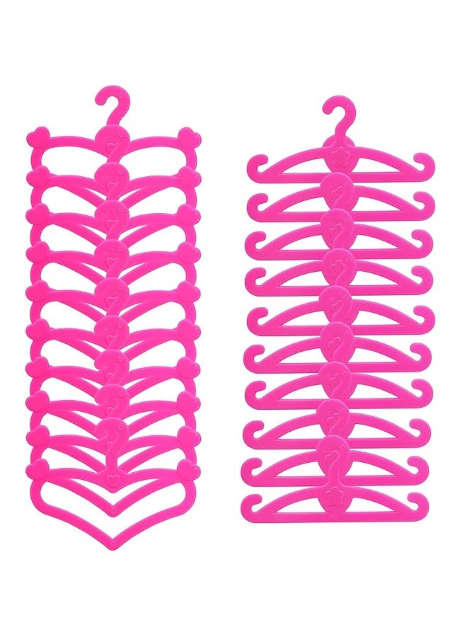 BJDBUS 62 Pcs Pink Plastic Hangers for 11.5 inch Doll Clothes Gown Dress Outfit Holders Accessories - Image 2