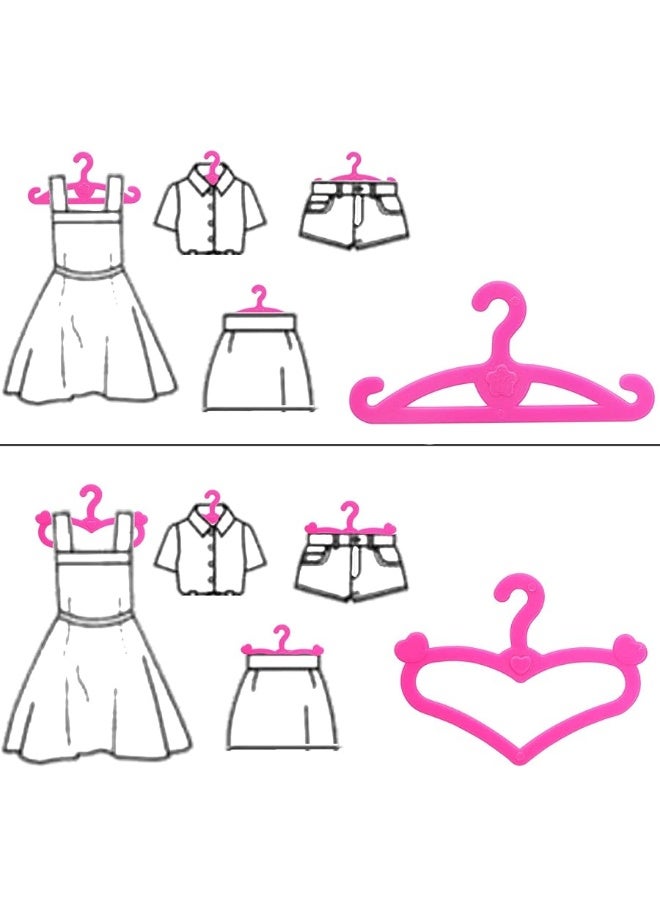 BJDBUS 62 Pcs Pink Plastic Hangers for 11.5 inch Doll Clothes Gown Dress Outfit Holders Accessories - Image 5
