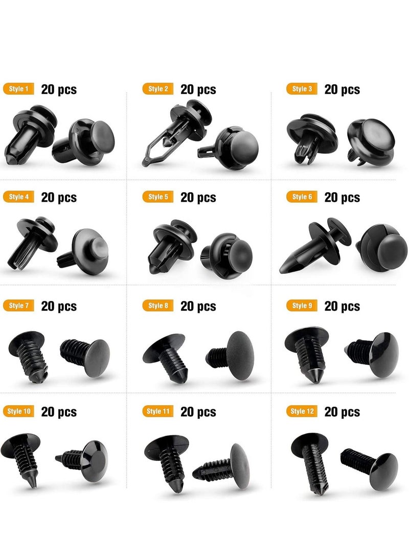 RATSAW 240PCS Bumper Clamp Automotive Plastic Rivet Fastener Push Clamp kit The Most Popular Size Automotive Marketing Rivet Set Door Trim Plate Fender Clamp Universal  - Image 3
