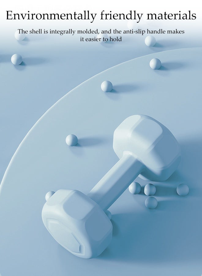 DUNISO 2-Piece Solid Dumbbell Set with Non-slip handle, Rubber & Colored Coating,for Strength Training, Fitness ,Home Training,(Blue) 1.5kg*2 - Image 3