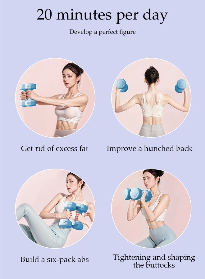 DUNISO 2-Piece Solid Dumbbell Set with Non-slip handle, Rubber & Colored Coating,for Strength Training, Fitness ,Home Training,(Blue) 1.5kg*2 - Image 5