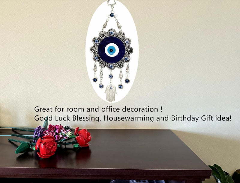 بيتر ديكور عين شريرة زرقاء مع حماية يدوية Hamsa معلقة (مع حقيبة أفضل) -006 - Image 4