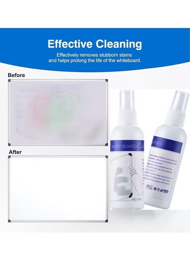 Opula 100ml Whiteboard Cleaner White Board Cleaning Spray Low Odor Dry Erase Board Cleaner with Cloth, Removes Stubborn Marks - Image 4