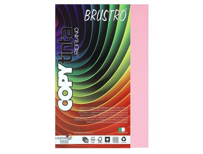 Copytinta Coloured Craft Paper A4 Size, 80 GSM, (60 sheets), Light Pink Shade (ROSA) | Ideal for photocopies, laser, prints, fax, dividers, covers, collages, craft, school, office