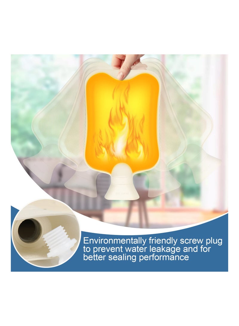 Foot Warmer Hot Water Bottle for Feet, Foot Warmer Bottle with Removable Washable Cover Snug Feet Warmer 2L Large Bottle with Thickened Plush Cover for Women Men The Elderly Comfortable Night Sleep - Image 2