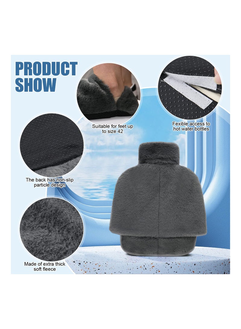 Foot Warmer Hot Water Bottle for Feet, Foot Warmer Bottle with Removable Washable Cover Snug Feet Warmer 2L Large Bottle with Thickened Plush Cover for Women Men The Elderly Comfortable Night Sleep - Image 3