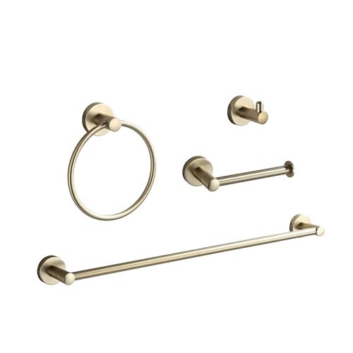 BGL Bathroom Accessory Set Brushed Gold 4 Pieces Towel Rack Set